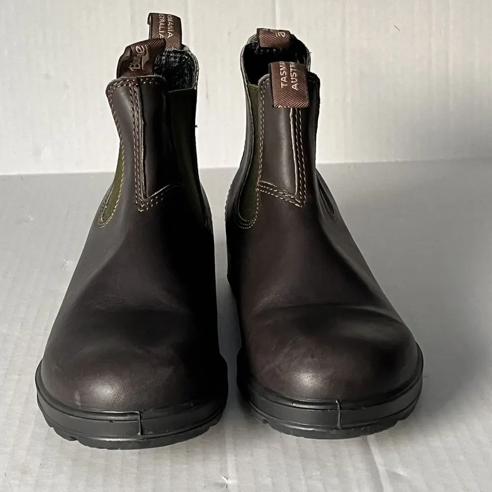 Blundstone Original Series 519 Chelsea Ankle Boots Stout Brown/Olive M 7.5 W 8.5